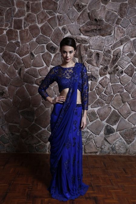 blue sari