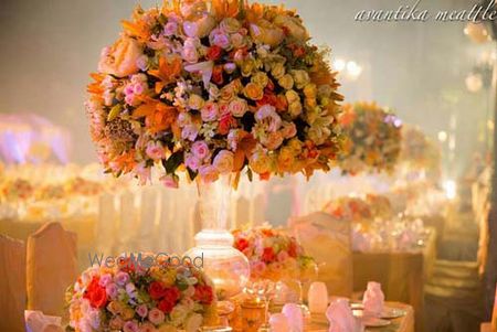 Peach Wedding Decor Photo