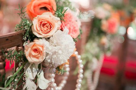 Peach Wedding Decor Photo
