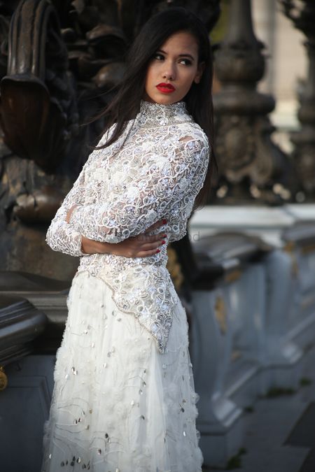 Photo of White and silver embellished gown