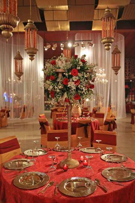 Tall floral table centerpiece 