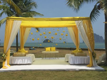 Beach Themed Yellow Mandap Decor