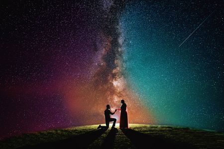 Photo of Beautiful proposal shot against a lovely sky