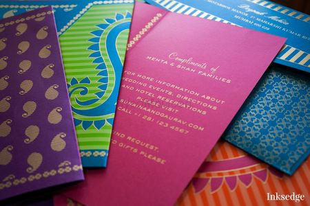 Photo of colorful wedding cards