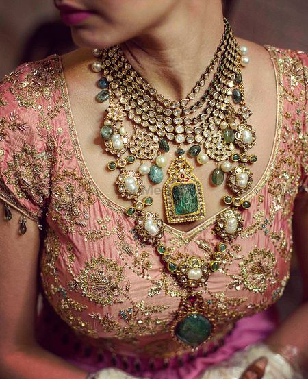 Photo of Stunning jadau and polki necklace for bride to be