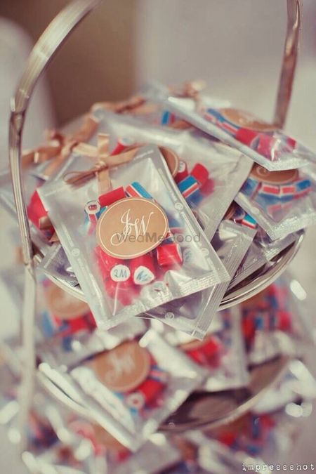 candy with personalised monograms