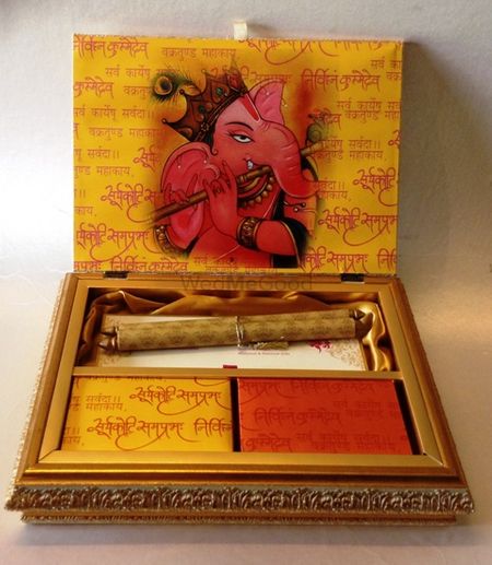 yellow and red invitation box