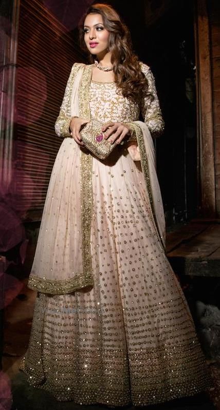 blush colored anarkali