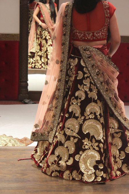 Gorgeous maroon velvet lehenga for wedding. See more on wedmegood.com  #wedmegood #indianweddin… | Indian bridal outfits, Indian wedding outfits,  Red wedding dresses