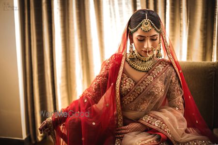 A bride wearing double dupatta