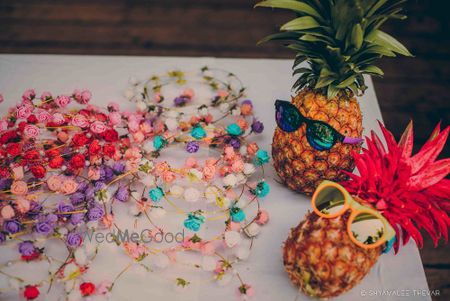 Floral headbands as mehendi give aways