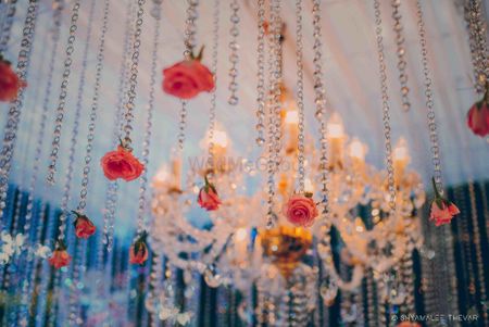 Hanging string with flowers in decor