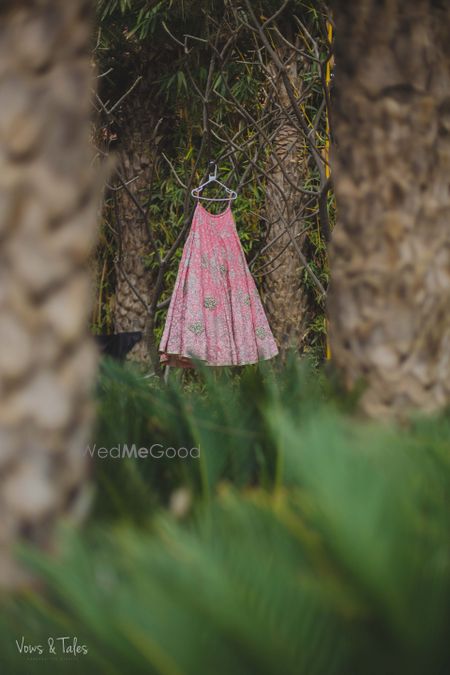 Pink Hanging lehenga shot