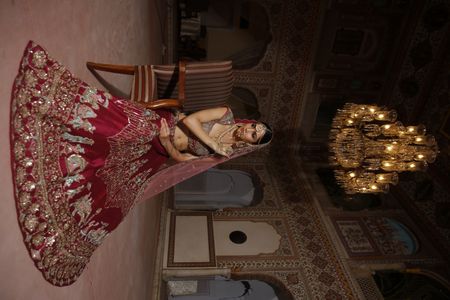Photo of Bridal Lehenga with unique work and detailing