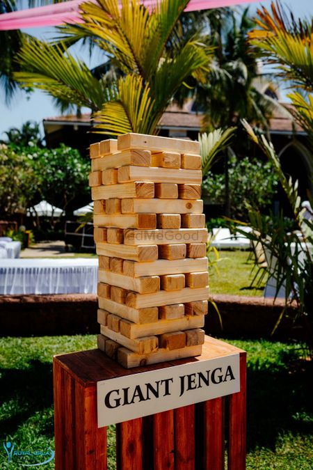 Giant Jenga game for the guests.