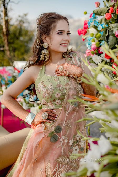 Light Peach Color Silk Designer Wedding Ladies Lehenga Choli