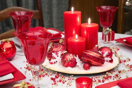 Photo of red and white decor