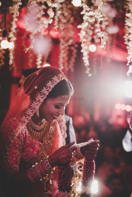 Photo of Happy bride jaimala shot