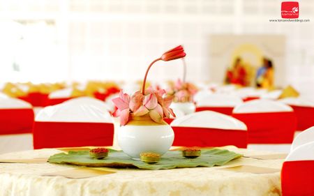 Floral Centerpiece in White Ceramic Vase