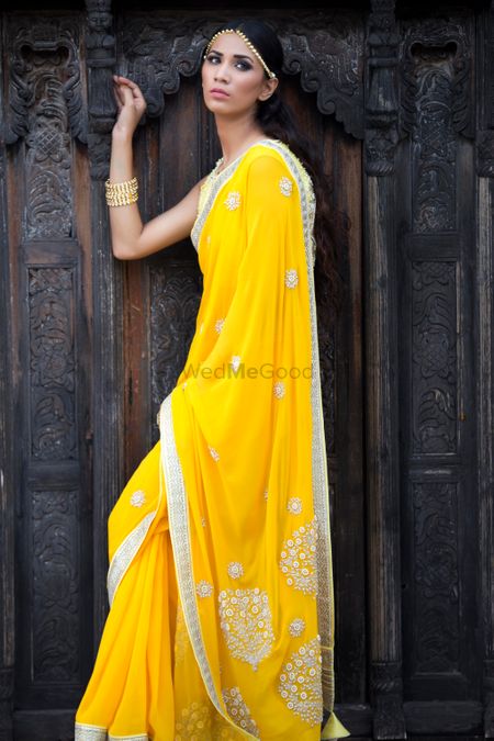 Photo of haldi yellow saree