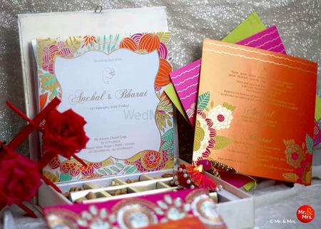 Photo of Colorful Indian Wedding card