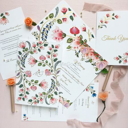 Photo of Pretty floral wedding card invite for wedding
