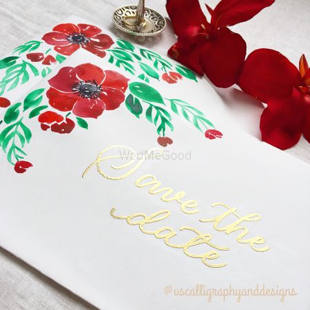 Pretty floral watercolor invite for wedding