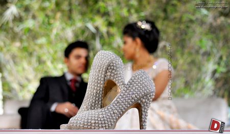 Pearl Studded Silver Christian Bridal Heels
