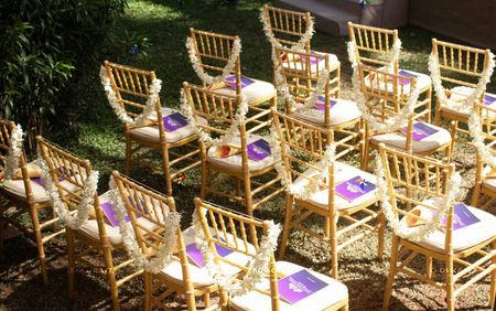 Photo of chair decor idea with gifts for guests