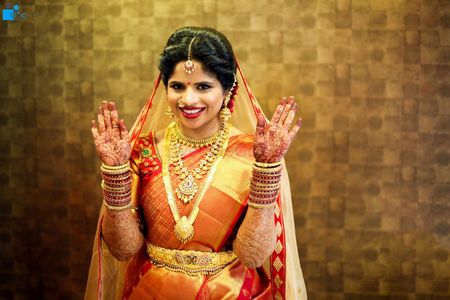 Happy south Indian bride shot