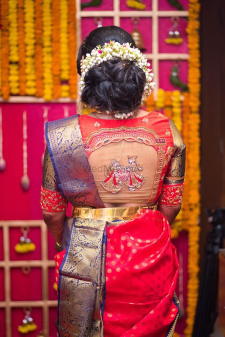 South Indian bridal blouse style with transparent back 