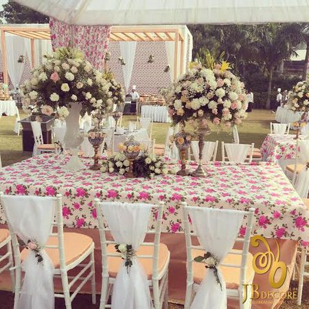 Photo of Floral Table Decor with Floral Centerpieces