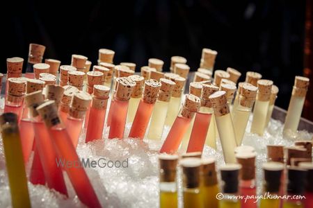 Shots served in test tubes for cocktail