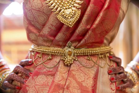 South Indian bride gold waistbelt 