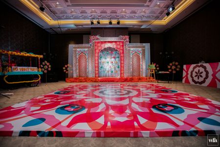 Photo of Sangeet idea with abstract printed dance floor