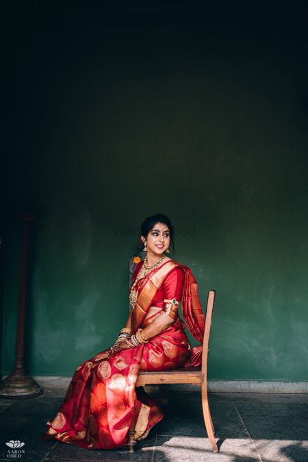 Red benarasi saree for south indian bride 