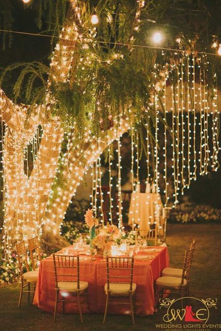 Fairy lights decor for a night event 