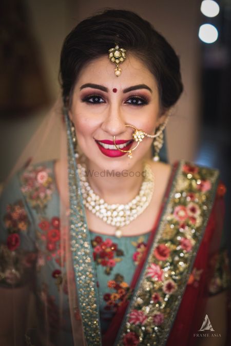 Lovely bridal portrait with minimal makeup