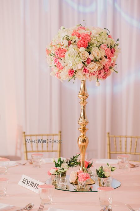 Photo of Tall floral table centerpieces