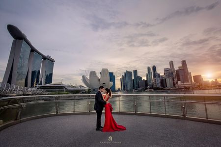 Photo of City skyline pre wedding shoot idea
