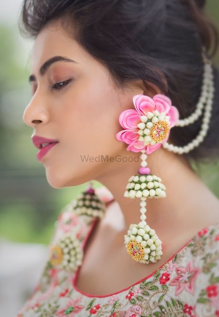 Floral earrings for the bride to be