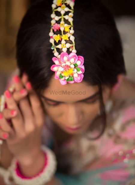 Photo of Floral jewellery mehendi maangtikka