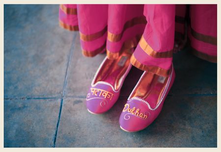 Photo of Quirky bridal shoes with pataka Fulham written