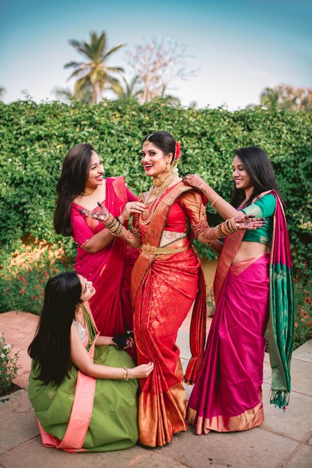 28 Saree group poses ideas | bridesmaid photoshoot, bridal photography poses,  indian wedding photography poses