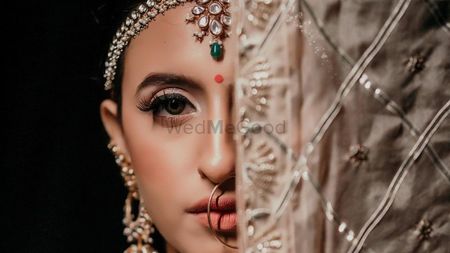 Photo of Subtle bridal makeup with nude lips