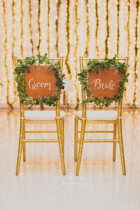Unique Bride and Groom Chairs!