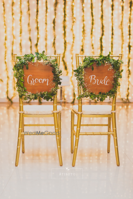 Unique Bride and Groom Chairs!