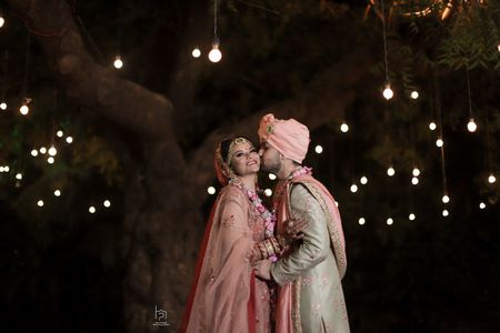 Photo of A beautiful couple on their wedding night are so in love!