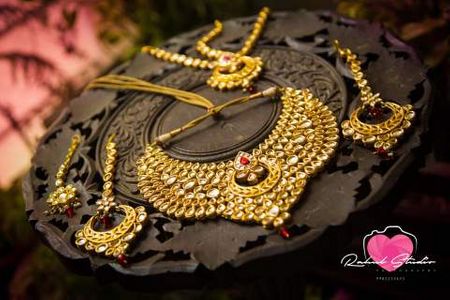 Gold Bridal Jewelry with Kundan and Ruby