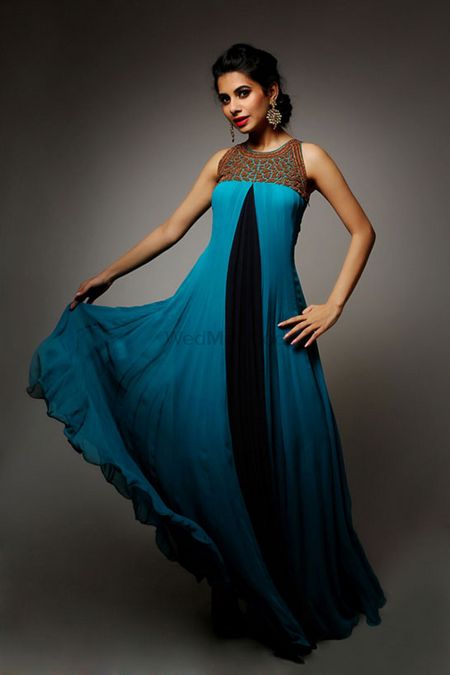 Photo of blue floor length gown